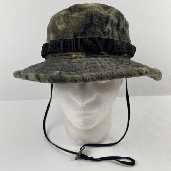 Cabela's Camo Boonie/Bucket Hat Adult S Fleece Hunting Adjustable Strap Vented - Picture 3 of 7